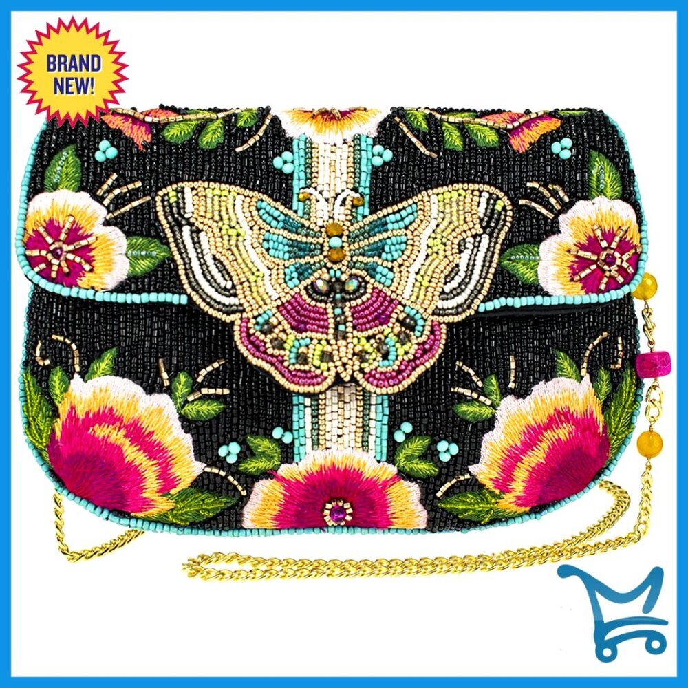 Beaded Crossbody Handbag with Removable Strap Evening Clutch Purse